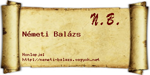 Németi Balázs névjegykártya